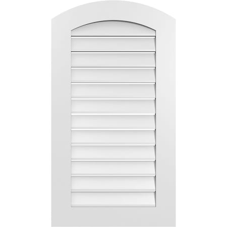 Ekena Millwork Arch Top Surface Mount PVC Gable Vent: Non-Functional, w/ 3-1/2"W x 1"P Standard Frame, 22"W x 38"H GVPAR22X3801SN